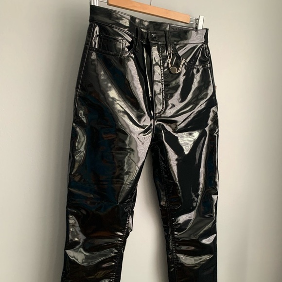 rag & bone Pants - Rag & Bones Black Vinyl Pants